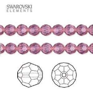 Swarovski Elements, 24 stuks Swarovski ronde kralen, 6mm, cyclamen opal (5000)