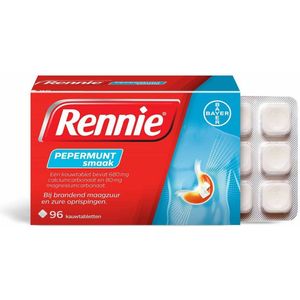 Rennie Pepermunt Kauwtabletten - 3 x 96 tabletten