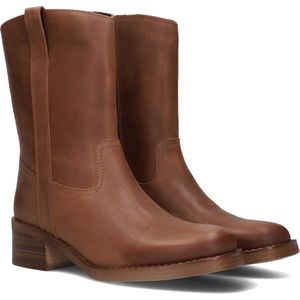 PS Poelman Esmee Enkelboots - Enkellaarsjes - Dames - Cognac - Maat 38