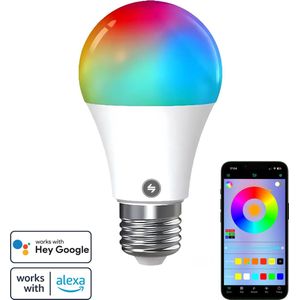 Evura Goods Slimme LED Lamp - Wifi Smart Bulb - E27 - Dimbaar - RGB + Warm Wit - 9W - 850lm - slimme lampen - smart home verlichting