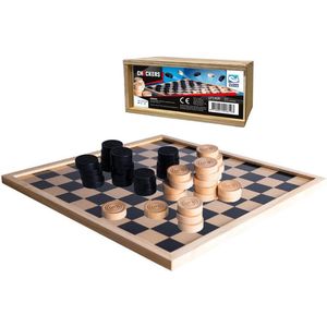 Clown Games Damspel - dambord met 40 damstenen - hout - voor jong en oud - Dammen
