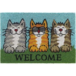 Kokos Deurmat Katten Welkom - 40x60cm