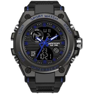 Horloge - Stoer - Mannen - Waterdicht - Sportief - Rubberen band - Mat Zwart - Trendy - Military watch - Cadeau Tip