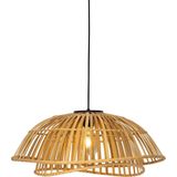 QAZQA pua - Oosterse Hanglamp voor boven de eettafel | in eetkamer - 1 lichts - Ø 62 cm - Naturel - Woonkamer | Slaapkamer | Keuken