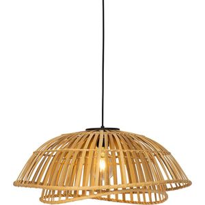 QAZQA pua - Oosterse Hanglamp voor boven de eettafel | in eetkamer - 1 lichts - Ø 62 cm - Naturel - Woonkamer | Slaapkamer | Keuken