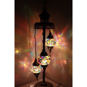 Turkse Lamp Vloerlamp Mozaïek Marokkaanse Oosters Multicolour mix 3 bollen