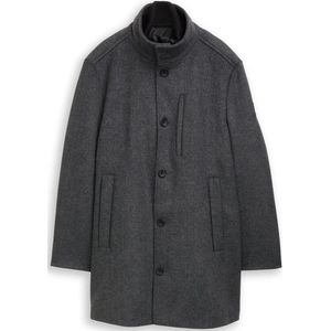 Tom Tailor - Lange Wollen Jas - Regular Fit - Opstaande Kraag