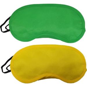 Slaapmaskers Geel & Groen - 2 Stuks - Thuis - Slaapmasker - Onderweg - Vliegtuig - Festival - Slaapcomfort - oDaani