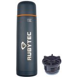 Rubytec Shira Vacuüm Drinkfles - 1 L - Thermosfles - Handige Schroefdop en Drinkbeker - Vacuüm Behoudende Getter - Urenlang Koud of Warm Drinken - Lekvrij - BPA-vrij - Donkergrijs
