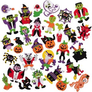 AX200 Halloween Stickers Van Foam - 120 Stuks, Halloween Knutselspullen Stickers Voor Kindere, Ideaal Voor Kinderen Om Te Versieren En Ontwerpen Naar Eigen Keus