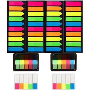 1200 stuks plaknotities met 8 sets kleurrijke labelstickers - Hoogwaardige zelfklevende notitieblaadjes in 8 verschillende kleuren