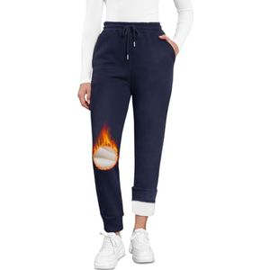 Dames Joggingbroek - Warme Fleece Sportbroek met Zakken en Trekkoord, Beschikbaar in S-XL