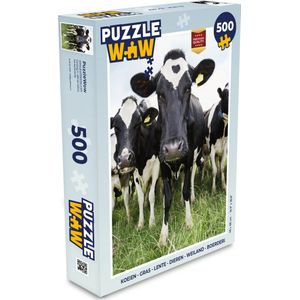 Puzzel Koeien - Gras - Lente - Dieren - Weiland - Boerderij - Legpuzzel - Puzzel 500 stukjes