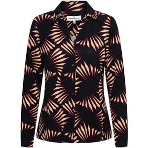 &Co Woman Dames blouse zwart (Maat: XS) - Halslijn: Polokraag,