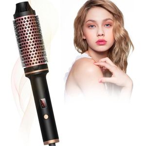 Föhnborstel 3-in-1 thermische borstel 38mm - warme luchtborstel salon - One Step haardroger en volume-heteluchtborstel - ionen-haardroger haarschade - volumineuze krulborstel - ronde borstel cadeau voor .