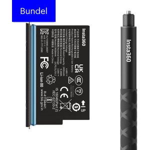 Insta360 X5 Battery Invisible Selfie Stick Bundel - X5 Batterij - 2400mAh - Onzichtbare Selfie Stick 114cm