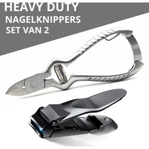 Set van 2x Heavy Duty Deluxe Nagelknippers | Nagelgarnituur Nagelschaar Nageltang | Perfect voor ingegroeide teennagel | Verdikte nagel Kalknagels Schimmelnagels | Nagel set Nagelschaar | Pedicureset Nagelverzorgingsset Pedicure Manicure Manicureset