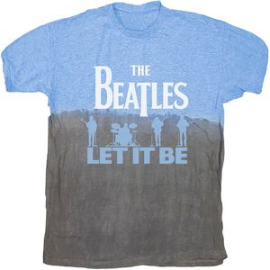 The Beatles - Let It Be Split Heren T-shirt - XL - Blauw/Zwart