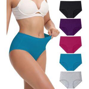 Herenondergoed Katoenen High Waist Onderbroeken voor Dames - Zacht en Comfortabel - Set van 5