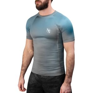 Hayabusa Fusion Short Sleeve Rashguard - grijs aquablauw