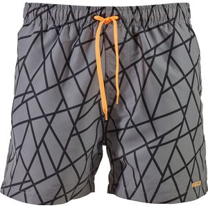 BECO tangram zwemshorts - grijs/oranje - maat XL