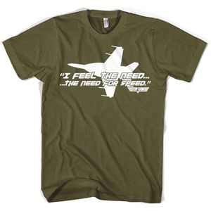 Top Gun I Feel The Need For Speed T-Shirt Olive-S