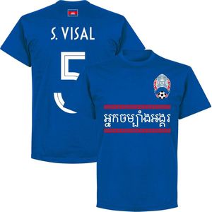 Cambodja S. Visal 5 Team T-shirt - Blauw - 3XL