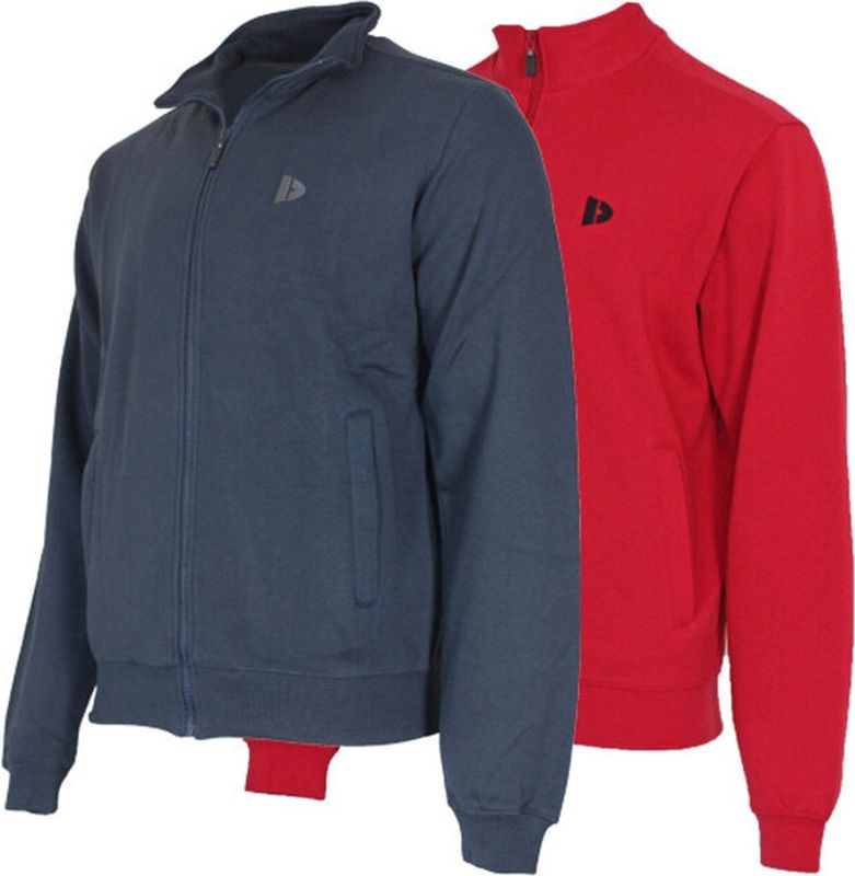 Donnay - Bryan - Sweater zonder Capuchon - Navy/Berry Red - 2-Pack