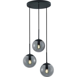 LED Hanglamp - Torna Balina - E14 Fitting - 3-lichts - Rond - Mat Zwart - Aluminium
