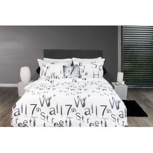HNL Refined Satin Wallstreet Dekbedovertrek - Litsjumeaux XL - 260x200/220 cm - Offwhite