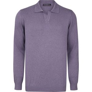 Felix Hardy Gebreide Polo Trui - Polo Kraag - Sweater - 100% Katoen - Paars