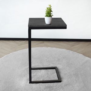 Bijzettafel industrieel Jerry 68cm hoogte zwart mangohout duurzaam mango side table