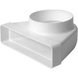 Rechthoekige kunststof verticale 90° bocht Ø125mm - 220X55mm KLD25-125