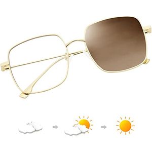 Vierkant Metalen Optische Bril Frame met Anti Blauw Licht - Dames