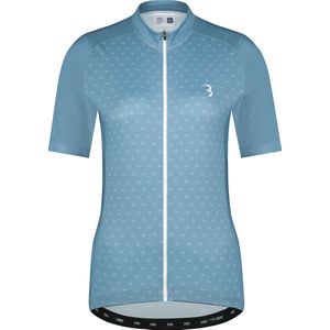 BBB Cycling DonnaFit Fietsshirt Dames - Korte Mouwen - Comfortabel Wielrenshirt - Grijs Blauw Wielertenue - Maat XXL - BBW-412