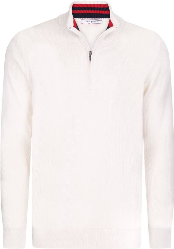Felix Hardy Pullover Met Halve Rits - 100% Katoen Heren Ecru - 2Xl