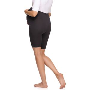 Be Mammy MS-MS10-299-LE Dames Zwangerschapsleggings Leggings - Sport - Vrijetijdsbroek - Kort - Katoen - Sporbroek - Yogabroek - Grafiet - M