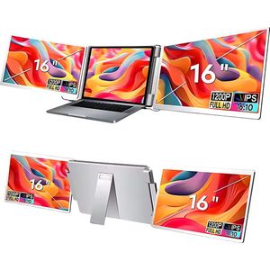 Flex 2 - 16"" - Portable Monitor - Laptopscherm: 12-17.3"" - Draagbare Monitoren - Beeldscherm - Inclusief Beschermhoes - 1920x1200P - 60 Hz - HDMI & USB-C - Grijs