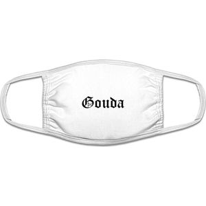 Gouda mondkapje | gezichtsmasker | bescherming | bedrukt | logo | Wit mondmasker van katoen, uitwasbaar & herbruikbaar. Geschikt voor OV
