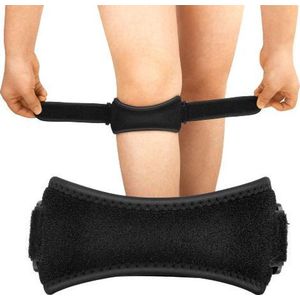 Knie Patella Band - Knie brace - Knie Strap - Knie Ondersteuning - Knie Bandage - Kniesteun - Verstelbaar - One size - Zwart