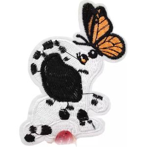 Hondje Puppie Vlinder - strijk embleem - patch - patches - stof & strijk applicatie