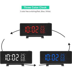 Digitale wekker met projectie, FM-radio en led-scherm - Tijd, temperatuur en luchtvochtigheid