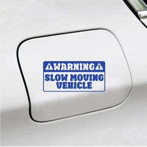 Bumpersticker - Warning Slow Moving Vehicle - 20x10 - Blauw
