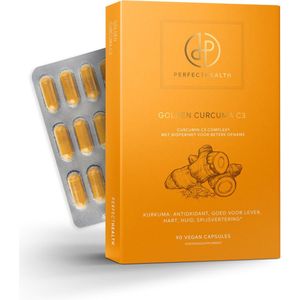 Perfect Health - Kurkuma Capsules met Zwarte Peper - Goed voor Hart, Bloedvaten, Lever, Gal, Gewrichten en Spijsvertering - 30 stuks - Curcumin C3 Complex