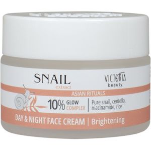 Victoria Beauty Slakkenextract Gezichtscrème – 50ml – Verhelderende Dag- & Nachtcrème met Puur Slakkenextract – Tegen Pigmentvlekken, Doffe Huid & Droogheid – Zijdezachte Hydratatie & Stralende Teint