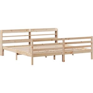 vidaXL - Bedframe - met - hoofdbord - massief - grenenhout - 180x200 - cm