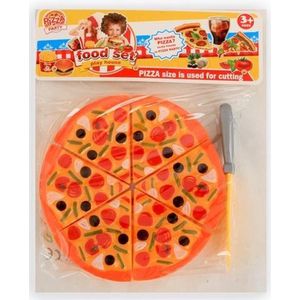 Jonotoys Speelset Pizza 16 Cm Rood/oranje 7-delig