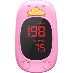 Kinderpulsoximeter voor kinderen – Zuurstofsaturatiemeter met schattig design, ideaal voor SpO2 en hartslagmeting, geschikt voor volwassenen en baby's vanaf 2 jaar
