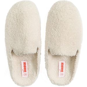 Freedom Moses - Kush - Pantoffel - Wit - Fleece van Gerecycled Polyester, Rubberen Zool