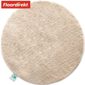 FLOORDIREKT Badmat SKY - Badmat in Vierkant & Rond - Antisliprug - Beige - Rond - 120 cm